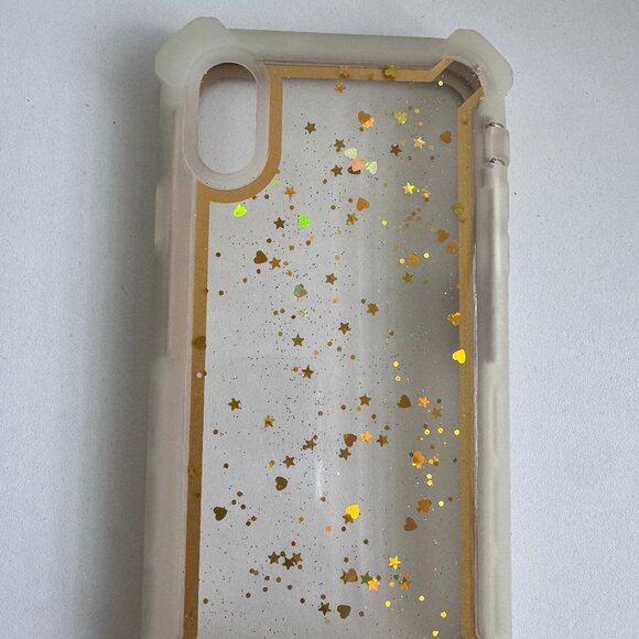 Gold Glitter Stars & Hearts Shockproof iPhone XR Case - Picture 3 of 5